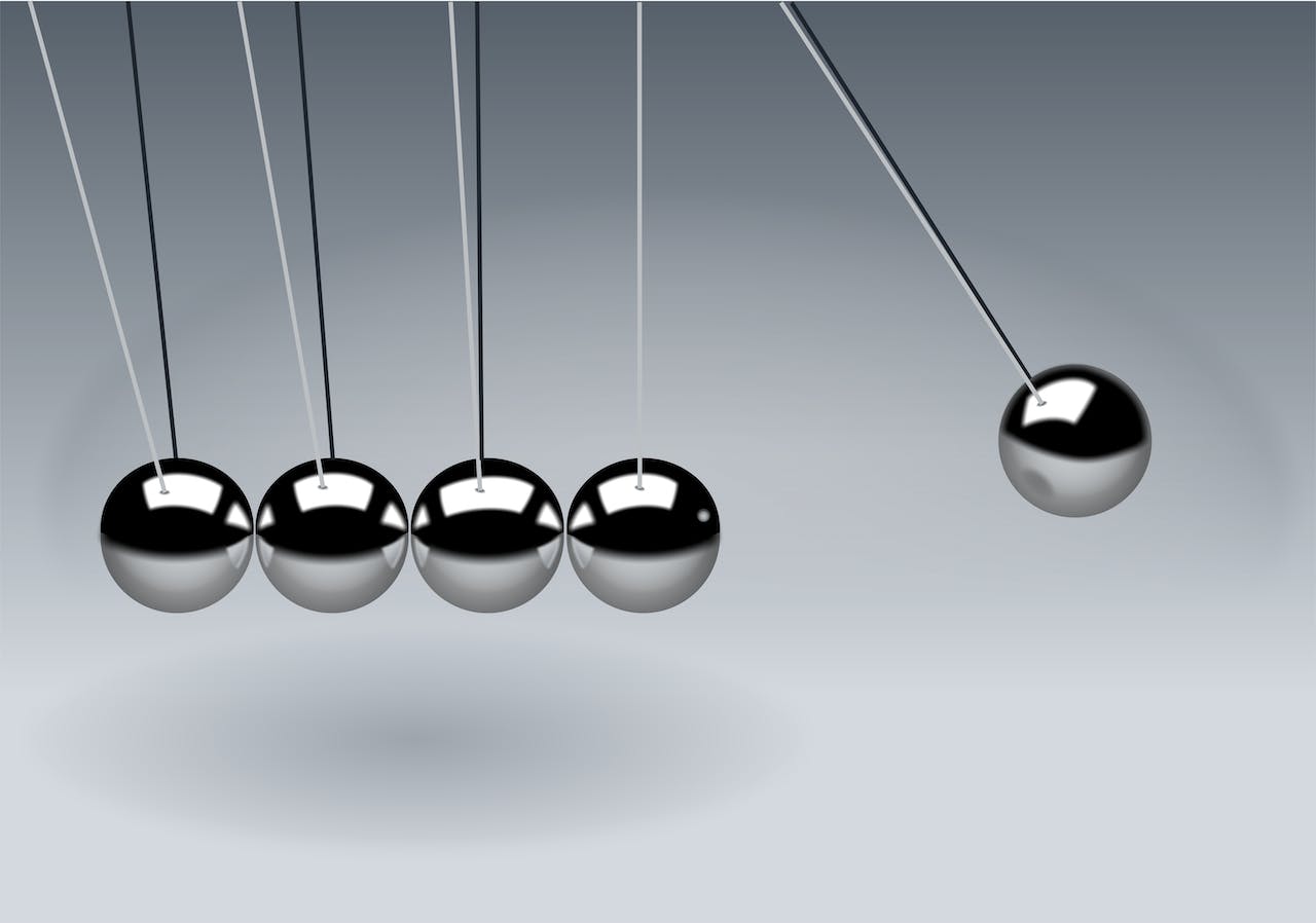 a set of swinging pendulum