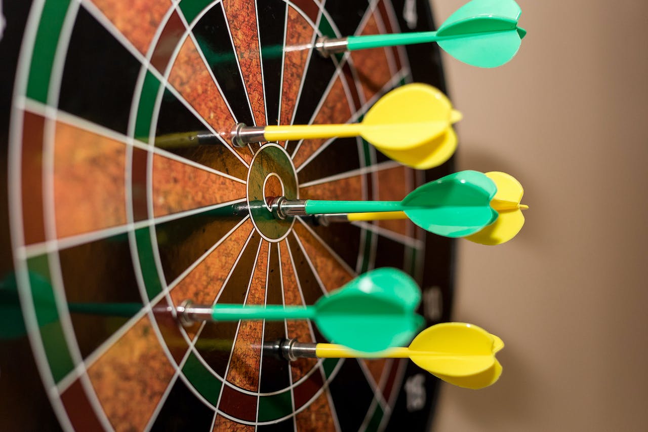A dart board signifying target