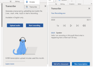 Transcribe MP3 File to Text with Microsoft Word